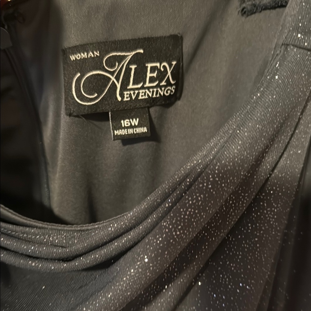 Alex Evenings Sparkling Black Evening Gown Dress - Picture 2 of 6